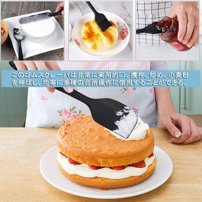 【耐熱・食洗機対応】シリコンスパチュラ 6点セット：高耐熱・傷つけないヘラ・お菓子作りと料理に最適