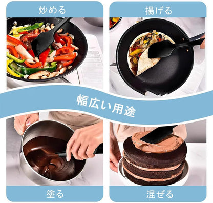 【耐熱・食洗機対応】シリコンスパチュラ 6点セット：高耐熱・傷つけないヘラ・お菓子作りと料理に最適